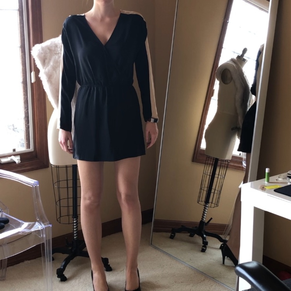 Parker silk long sleeve dress
